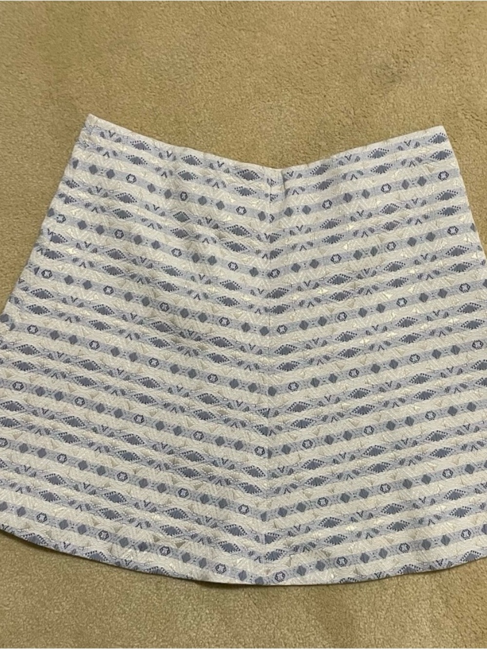 J. Crew Blue and Cream Striped A-Line Mini Skirt